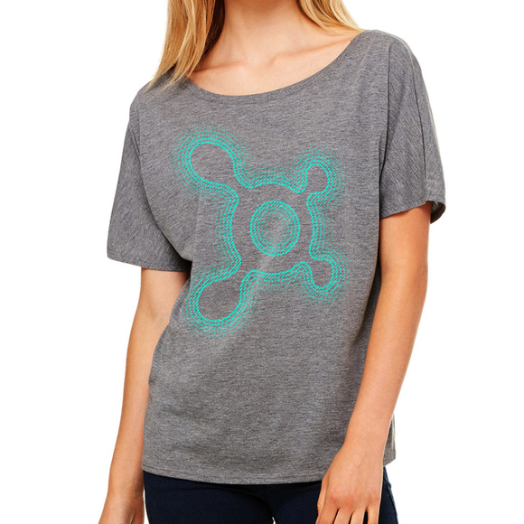 Orange Theory Bella Ladies Slouchy Tee teal splat - Picture 1 of 3
